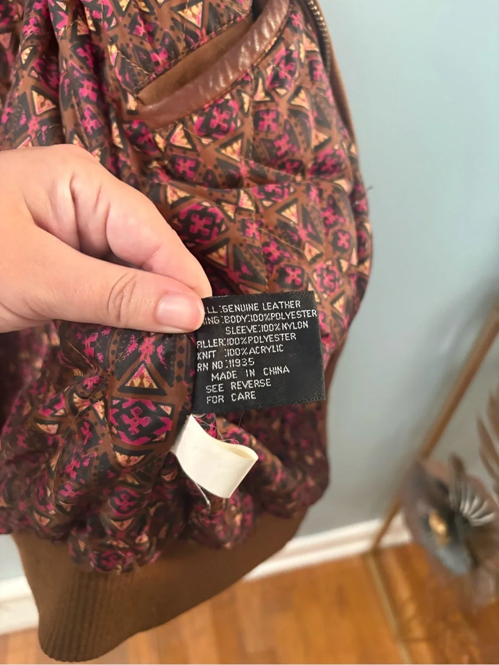 Women's Vintage Brown Leather Bomber Jacket